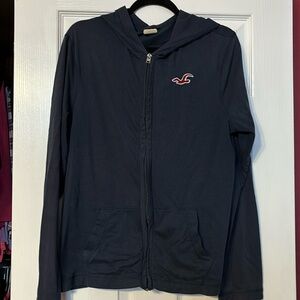 Hollister navy blue zip up hoodie size medium light weight